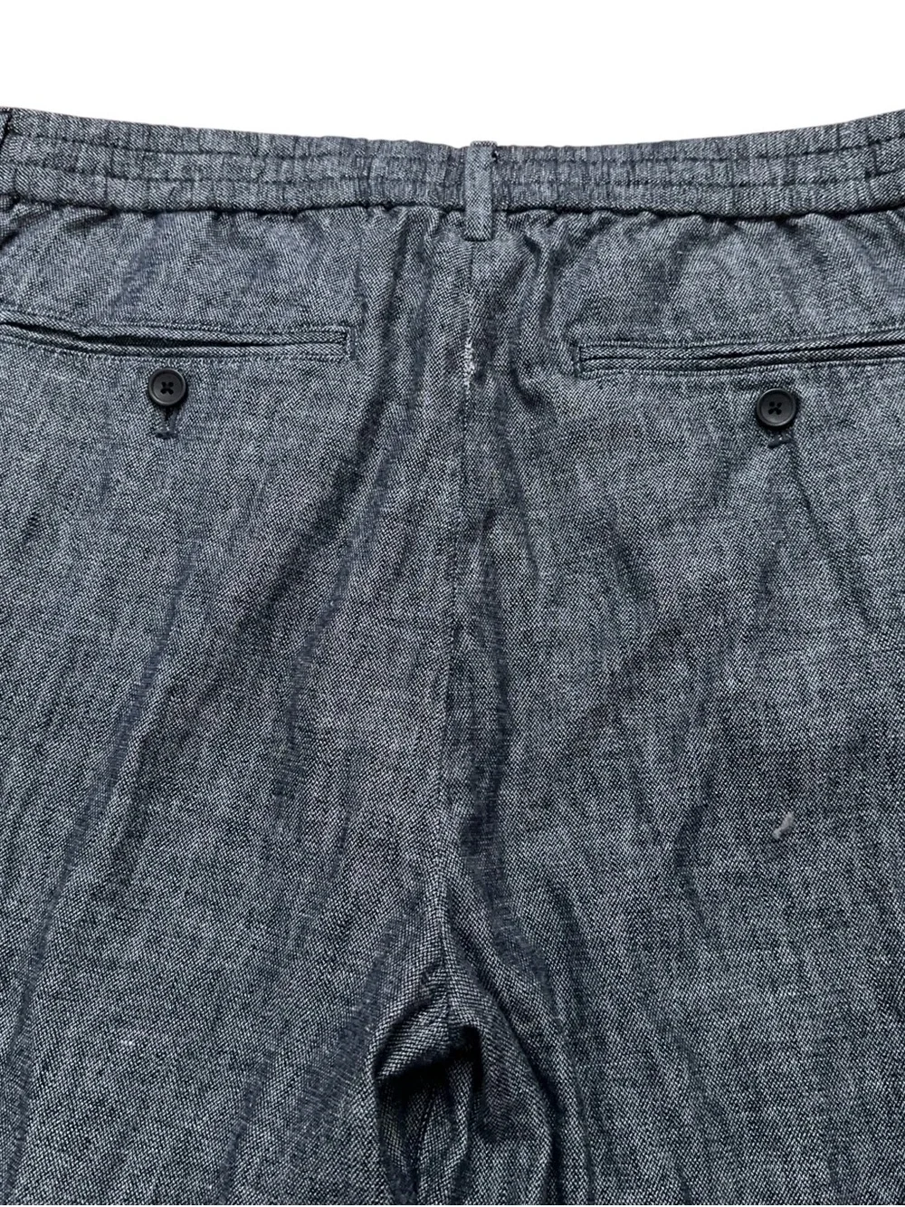 Banana Republic Mason Athletic Tapered Pant Mens 34x30 Drawstring Linen Blue
